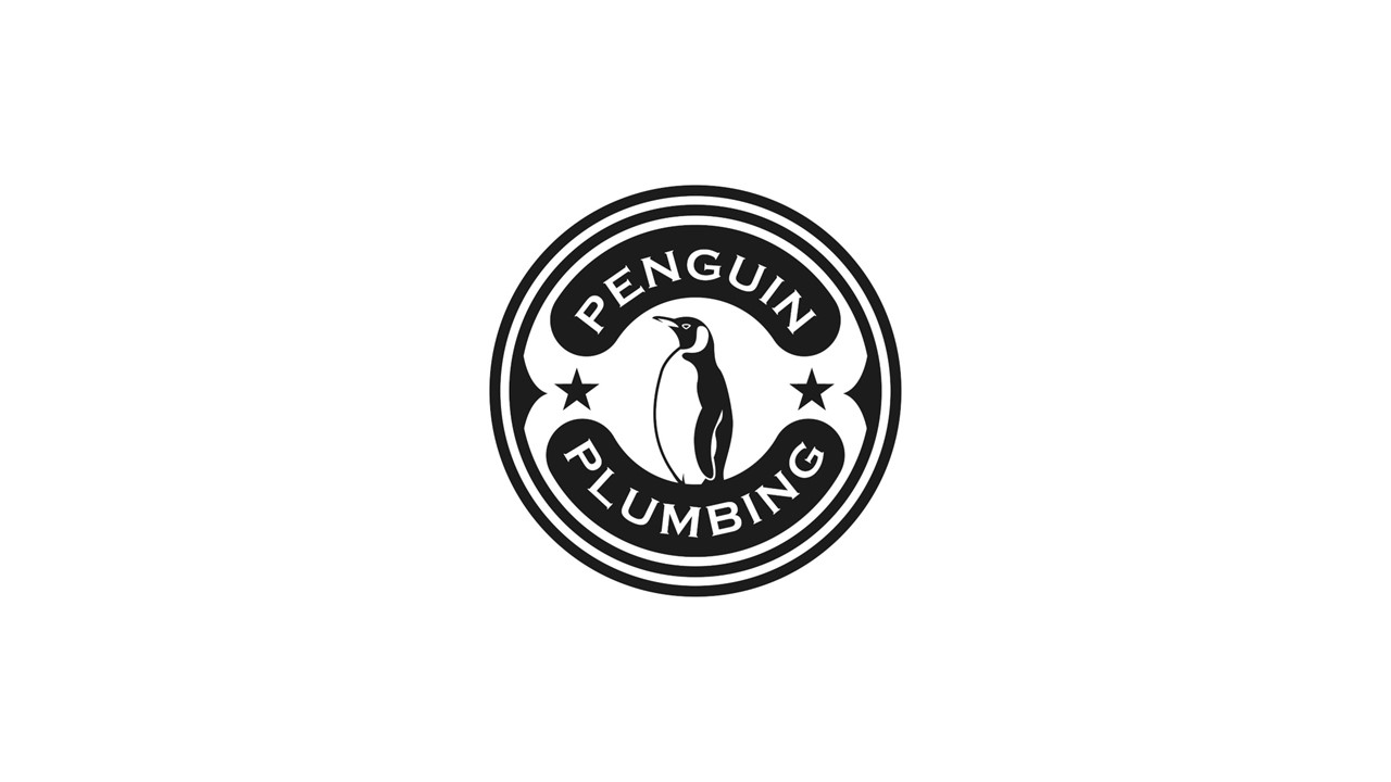 Penguin Plumbing logo Black